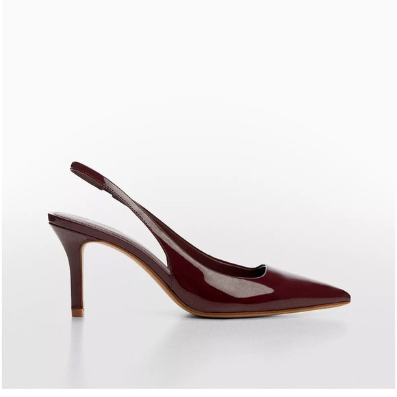 Mango Shoes Mango Viral Heels Slingback Cherry Red Pointed Toe